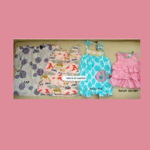 Gap dresses, Mud Pie romper, Ralph Lauren tunic Baby Girl clothes size 6-12 mths